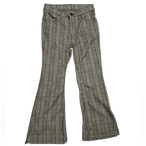 Kids Plaid Flare Pants With Side Slits